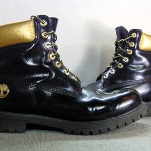Timberland Black & Gold 6-Inch Premium Boots - Men's Size 10.5